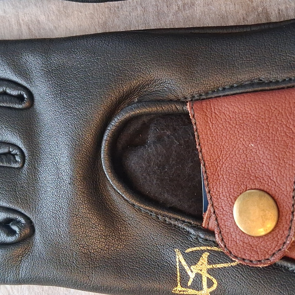 Maroon Bell Leather Gloves Black Brown  Medium - Picture 2 of 10